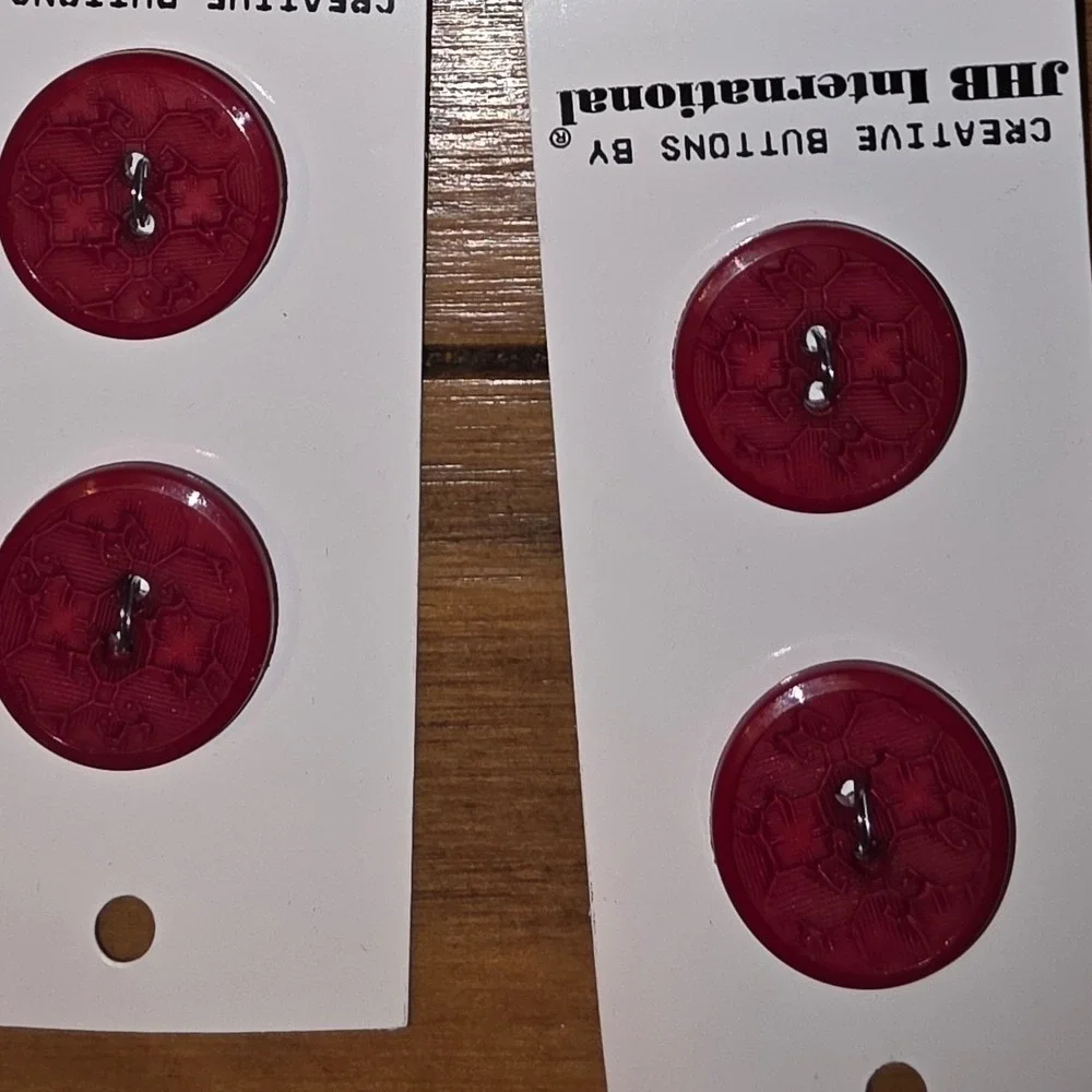 JHB International Creative Buttons Burgundy Red Textured Assorted 7/8